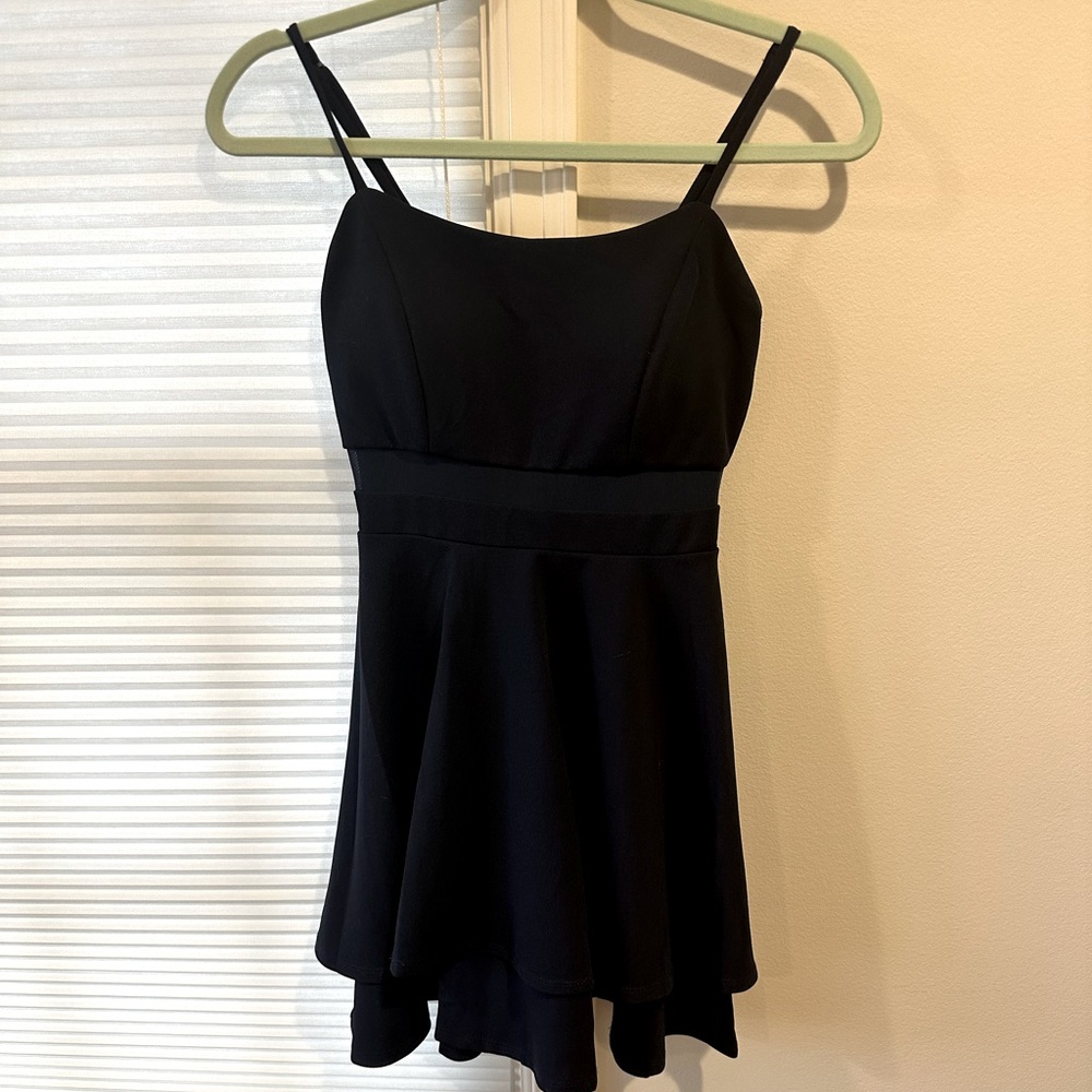Size XS navy blue semi formal dress with adjustable straps